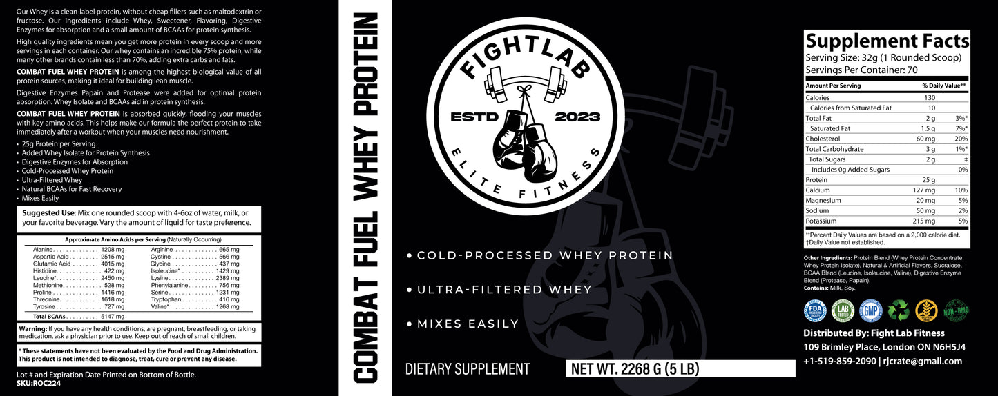 Combat Fuel Whey Protein Vanilla 2.27kg 5lbs